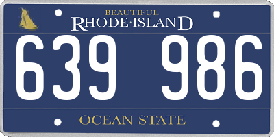 RI license plate 639986