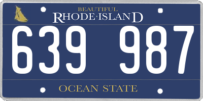 RI license plate 639987