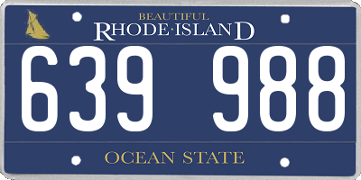 RI license plate 639988