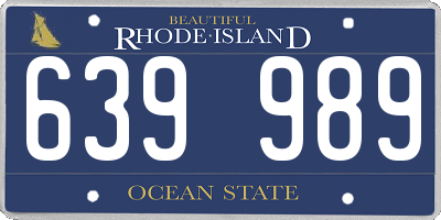 RI license plate 639989