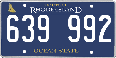 RI license plate 639992