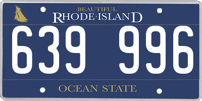 RI license plate 639996