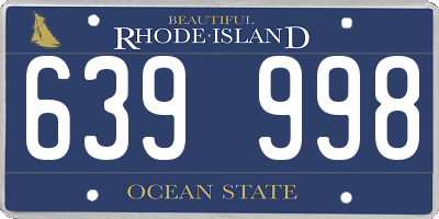 RI license plate 639998