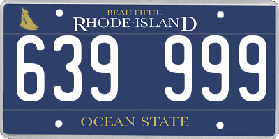 RI license plate 639999