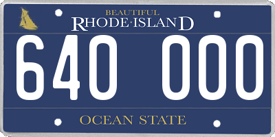 RI license plate 640000