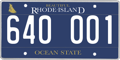 RI license plate 640001