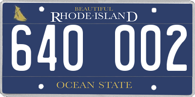 RI license plate 640002
