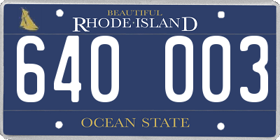 RI license plate 640003