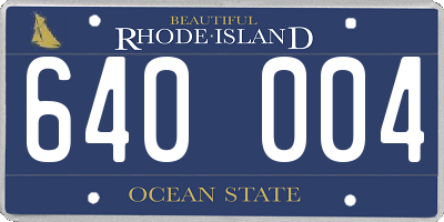 RI license plate 640004