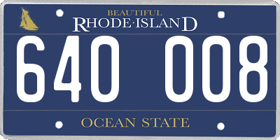 RI license plate 640008