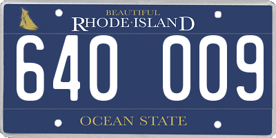 RI license plate 640009