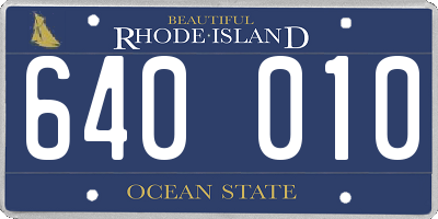 RI license plate 640010