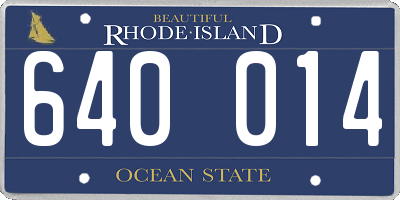 RI license plate 640014