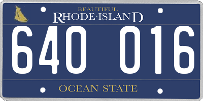 RI license plate 640016