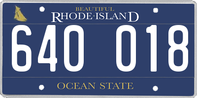 RI license plate 640018