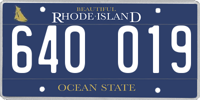 RI license plate 640019