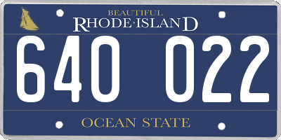 RI license plate 640022