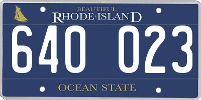 RI license plate 640023