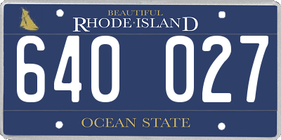 RI license plate 640027