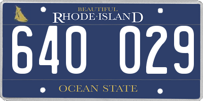 RI license plate 640029