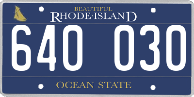 RI license plate 640030