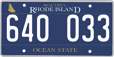 RI license plate 640033