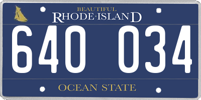RI license plate 640034