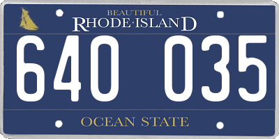 RI license plate 640035