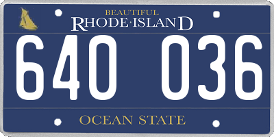 RI license plate 640036