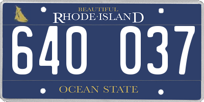 RI license plate 640037