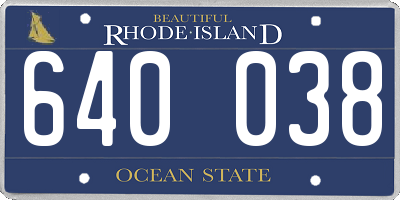 RI license plate 640038