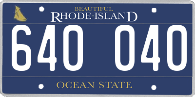 RI license plate 640040