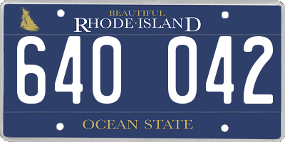 RI license plate 640042