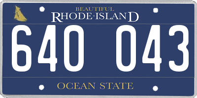RI license plate 640043