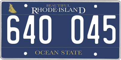 RI license plate 640045