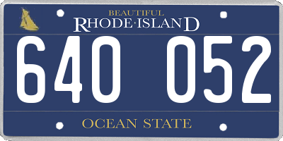 RI license plate 640052