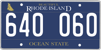 RI license plate 640060