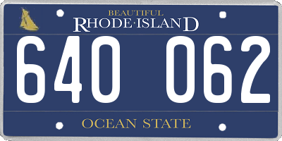 RI license plate 640062