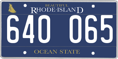 RI license plate 640065