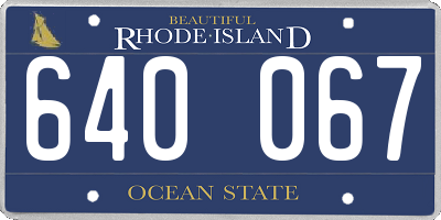 RI license plate 640067