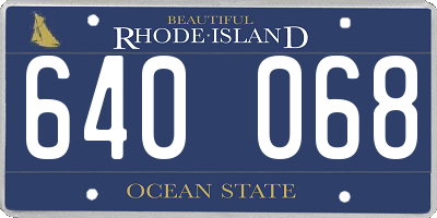 RI license plate 640068