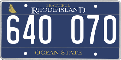 RI license plate 640070