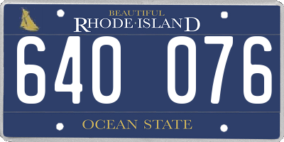 RI license plate 640076