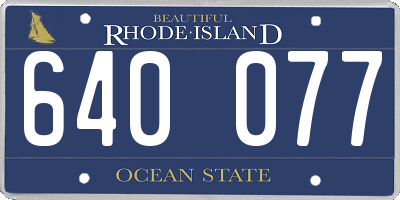 RI license plate 640077