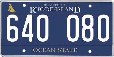RI license plate 640080
