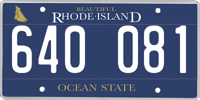 RI license plate 640081