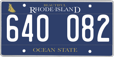 RI license plate 640082