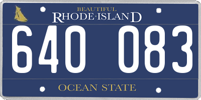 RI license plate 640083