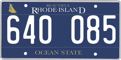 RI license plate 640085