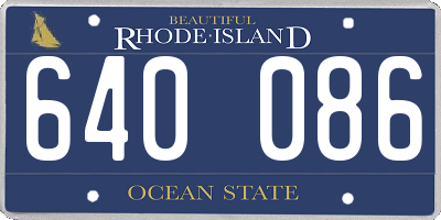 RI license plate 640086